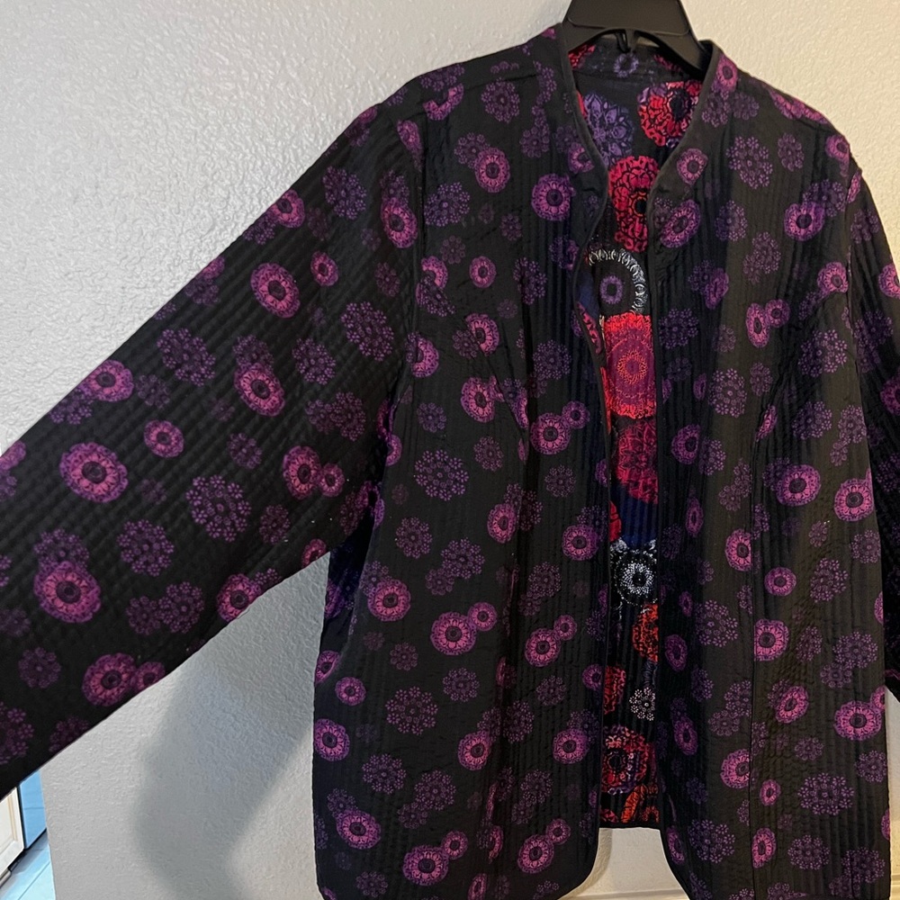 Bright Light Weight Reversible Jacket Blazer Sz Xl - image 5